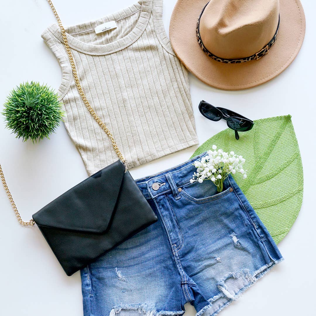 Ribbed Sleeveless Crop Tank Top